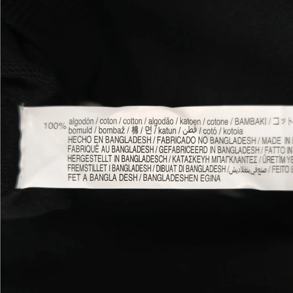 NWT ZARA “I’M OK‎ WITH THIS” Text Print Black Crew Pullover Sweater MEDIUM